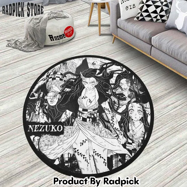 Nezuko kamado manga round rug custom demon slayer anime circle carpet  rp5958028